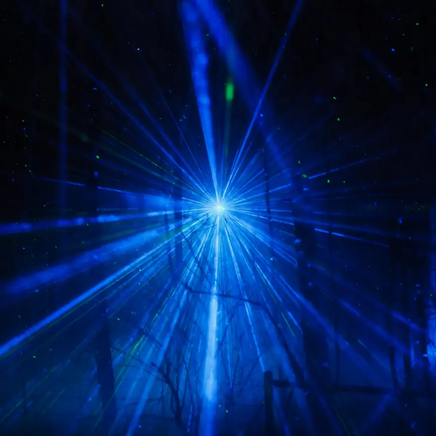 Efeito aberto do laser azul
